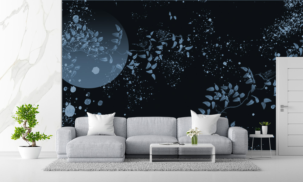 Carta-da-parati-sussurro-di-natura-Blunotte-Blu