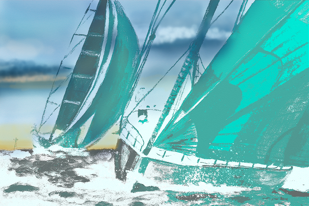 Wallpaper-barca a vela-verde