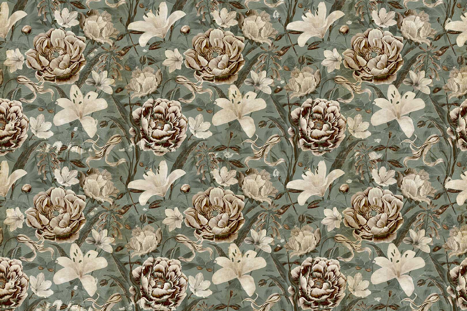 carta da parati floreale chiara
