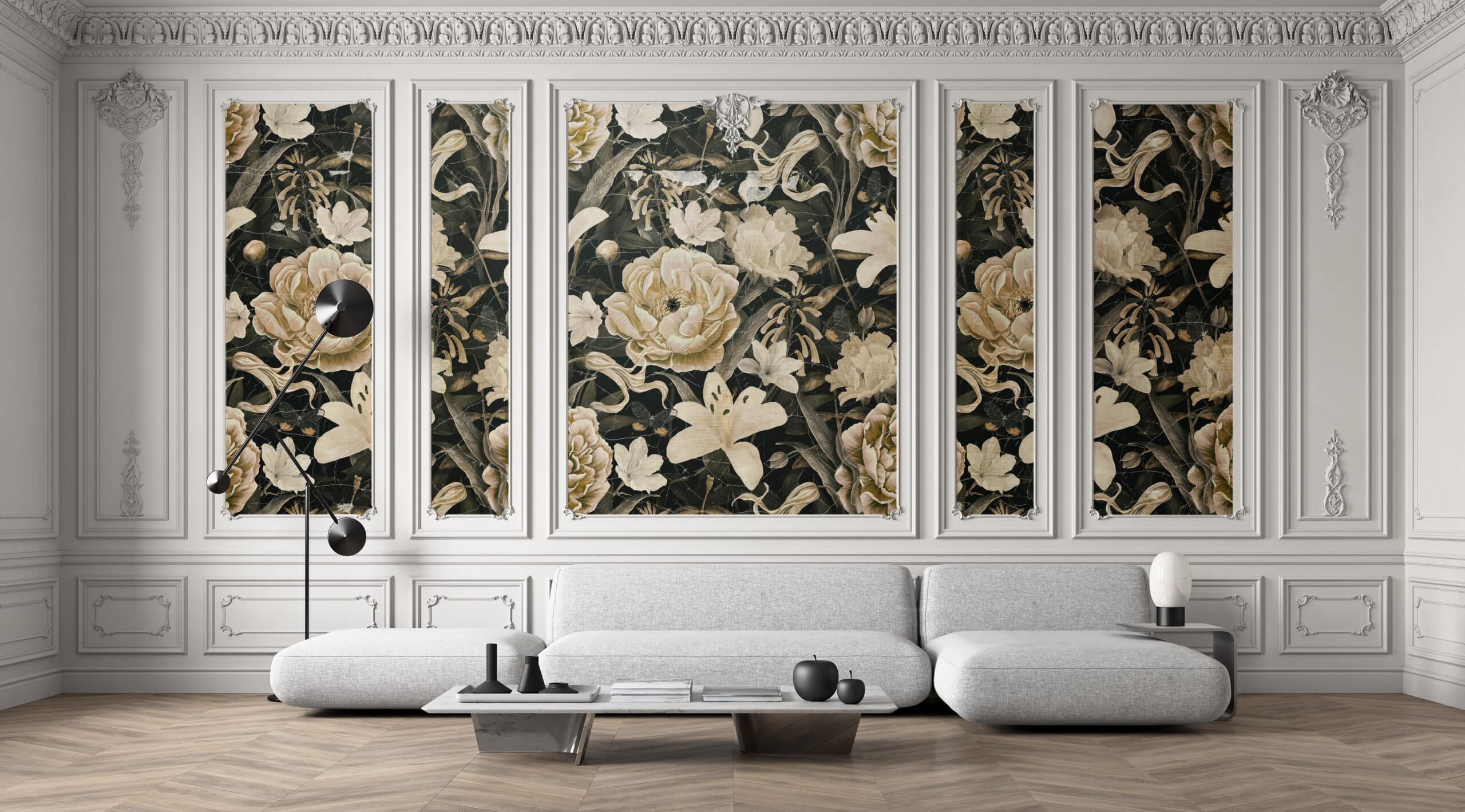 carta da parati floreale luxury